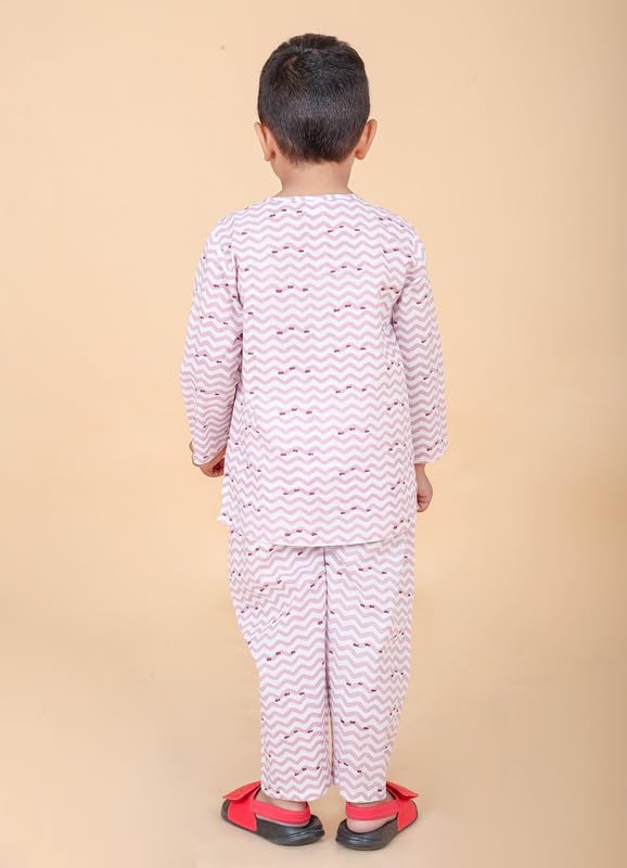 Image of Boys Cotton Night Suit | Jaipur Handblock Print Pajama Set for Kids | Boys Sleepwear | Kids Pajama Set | Baby & Toddler Sleep Suit | Combo Pack of 2