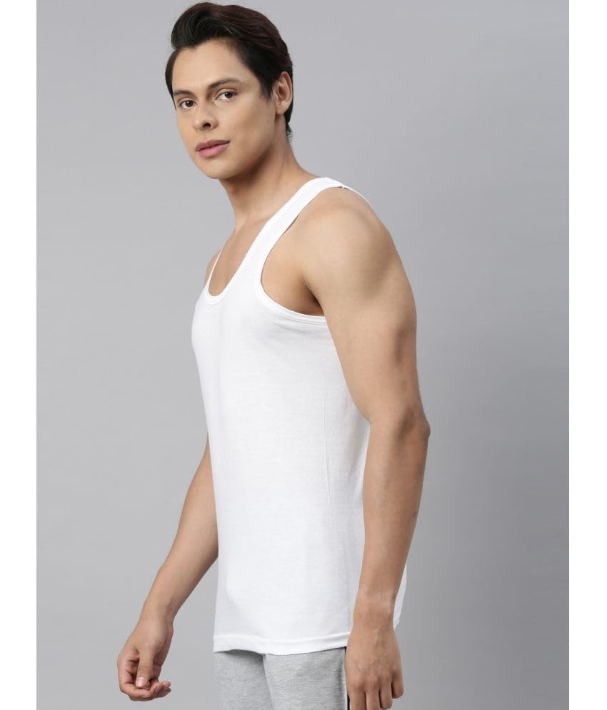 Image of INNERO Men's Vest | Cotton Sleevless Round Neck Vest, Baniyan, Ganji, Undershirt (White)