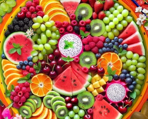 Springbok Fruit Platter 500 Piece Puzzle for Adults- Featuring a Dazzling Fruit Tray