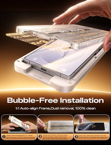 Image of MAGIC JOHN 2PACK 3rd Gen for Samsung Galaxy S26 Screen Protector, One-Pull Easy Install, Smooth Touch, Auto-Align Screen, Support Fingerprint Unlock, 9H Glass, Anti-Scratch