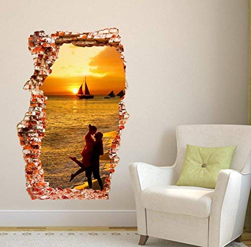 Stickers muraux 3D étanche pour éviter l'humidité style plage
