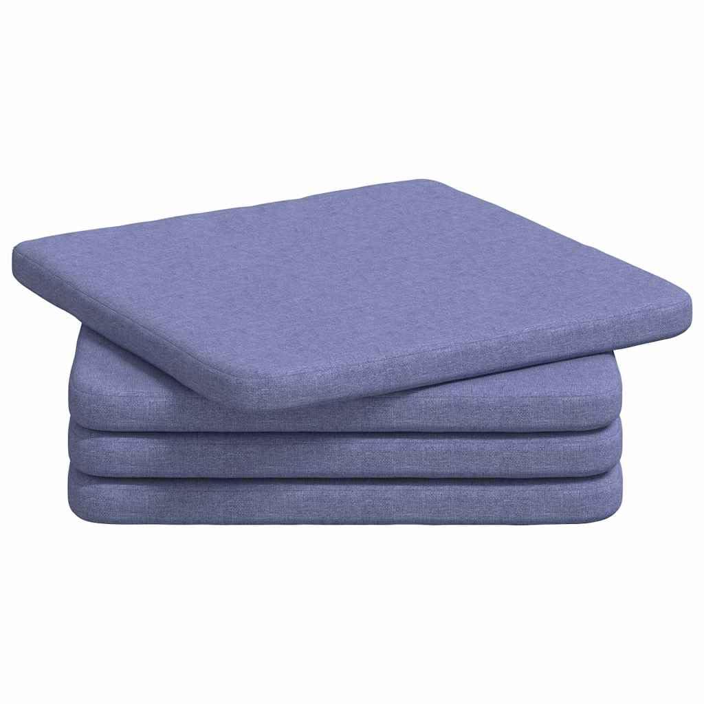 Sitzkissen 4 STK Stoff Jeans Blau 40 x 40 x 3 cm für Wohnzimmer