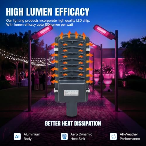 Image of Forus 120W LED Street Light Outdoor IP66 Waterproof Pink Pole Mounted