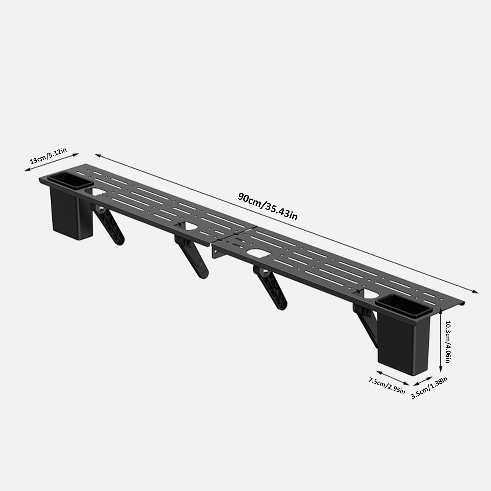 Monitor Top Storage Rack - Scaffale TV da tavolo, supporto per staffa per punzonatura gratuito, supporto per schermo regolabile, organizer per dispositivi multimediali | Configurazione Office Home