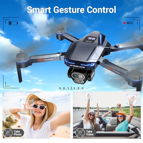 Drone with Camera for Adults 4k FPV Drone One Key Take Off/Land Drones for Kids Adults with 2 Batteries Mini Drone Brushless Motor Toy for Beginners - Image 7