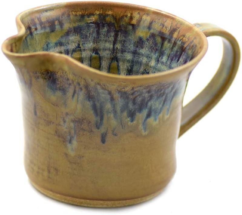 Modern Artisans Tuscan Farmhouse Collection: Stoneware Pottery Mixing Bowl with Handle (Large Size 64 oz)