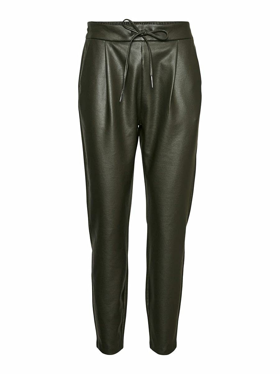 VERO MODA Women's VMEVA MW Loose String Coated PNT GA NOOS Cloth Trousers, Peat,