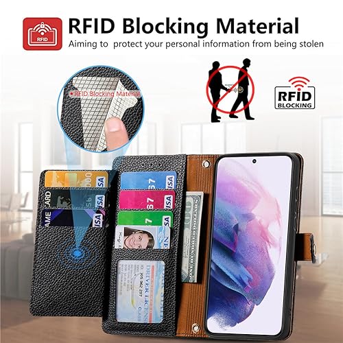 Pochette T-Mobile REVVL 8 zippée avec blocage RFID pour voyager l'esprit léger