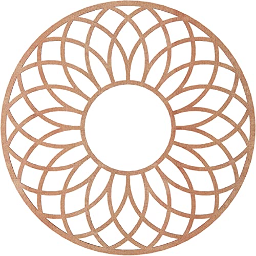 Image of Ekena Millwork 28 inchOD x 9 5 /8 inchID x 1 /4 inchT Cannes Wood Fretwork Pierced Ceiling Medallion, Cherry
