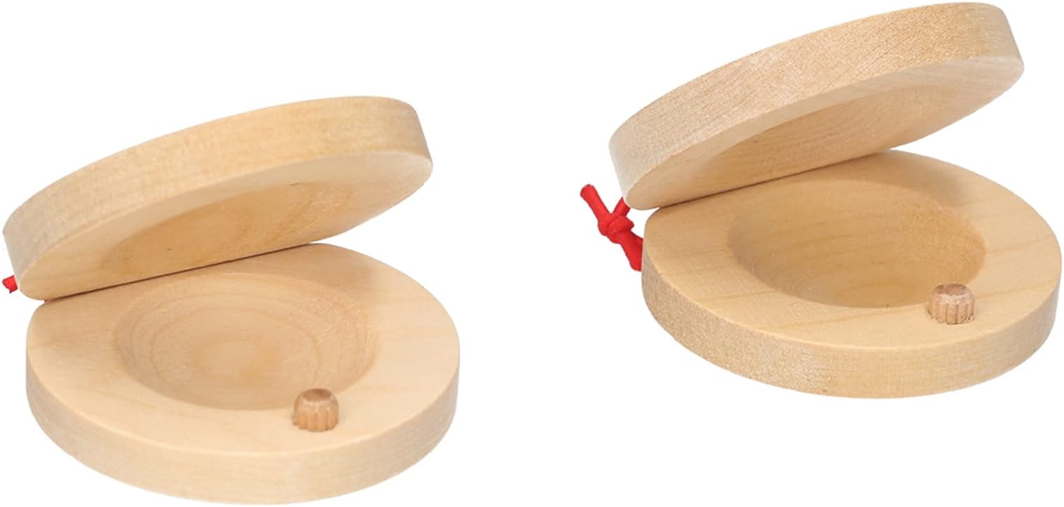 Fadawe Castanets,Pair Of Castanets Wooden Castanet Finger Clappers Musical Instrument