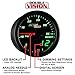 MaxTow Double Vision 35 PSI Turbo Boost Gauge Kit - Includes Electronic Pressure Sensor - Black Gauge Face - Green LED Illuminated Dial - Analog & Digital Readouts - for Trucks - 2-1/16