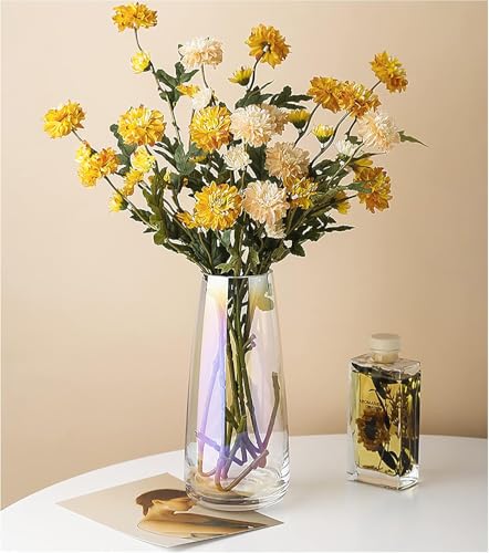 Image of Mahganya Decorative Glass Vase for Flowers Plants Home Decor Office Living Table Decorations, Vases for Home Decor, Luster Glass Vase, Heavy Weight, Sturdy (Transperent)