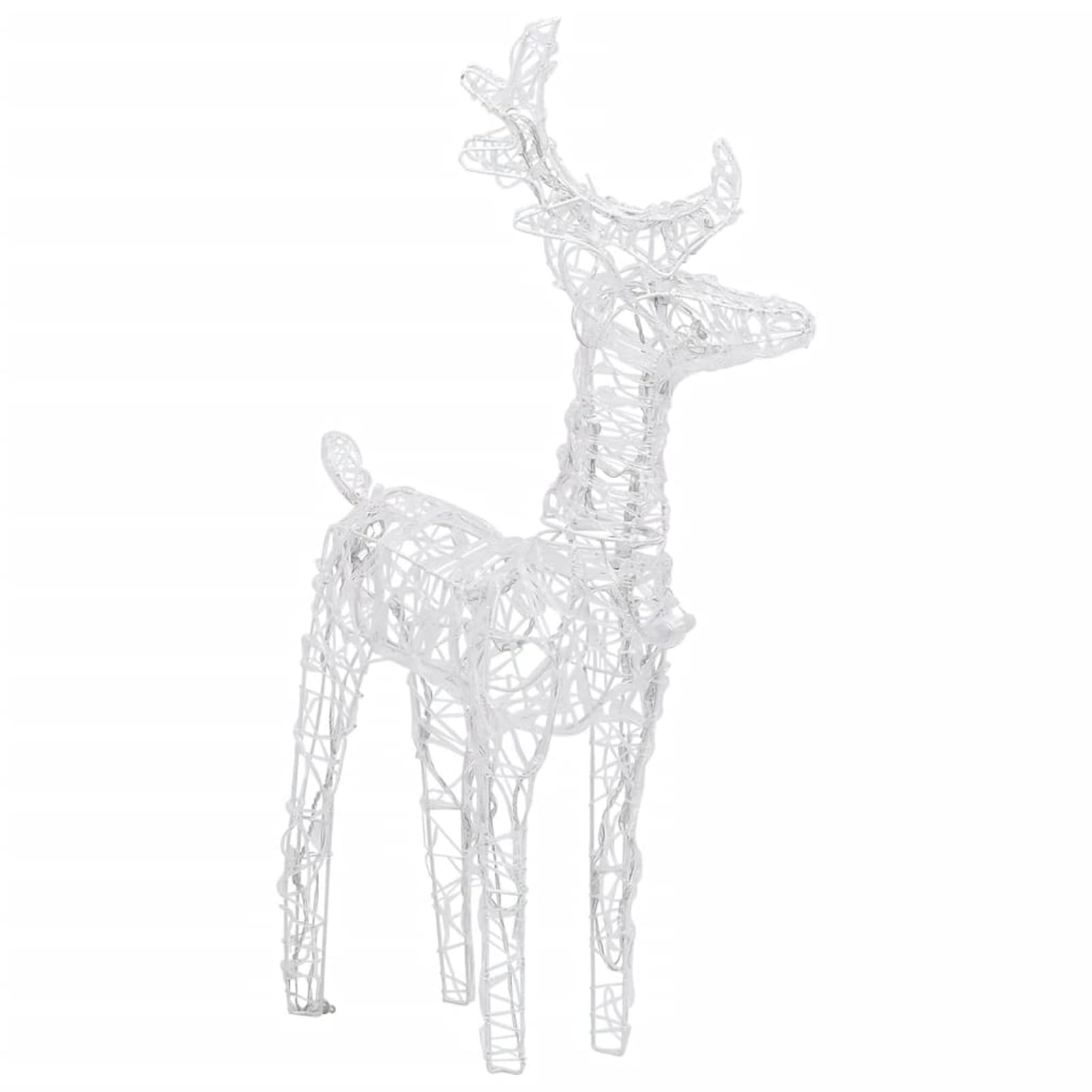 Renos de Navidad 4 Unidades 160blanco frío acrílico, Figuras LED, Decoracion Navidad Exterior, Figura Luz Navidad, Reno Luminoso Exterior, Navidad Exterior Figuras