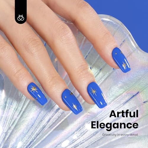 Image of Beetles Blue Gel Polish - 15ml Hema Free Abyss Halo Blue Gel Polish Soak off Uv Led Lamp Nail Art Colorful Bottle All Season Manicure Gifts for Women