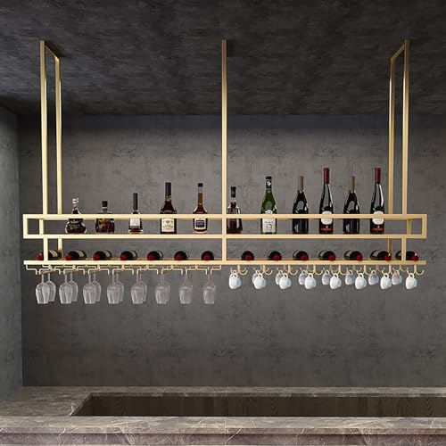 Casier à vin mural industriel suspendu avec support verre de plafond - 8