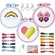 GEBETTER Kreuzstich Anfänger Set Kinder Stickerei Kits Erwachsene vorgedruckt Embroidery enthält 3 Kreuzstichmuster und 3 Stickrahmen Ring für DIY Kunst Handwerk Nähen