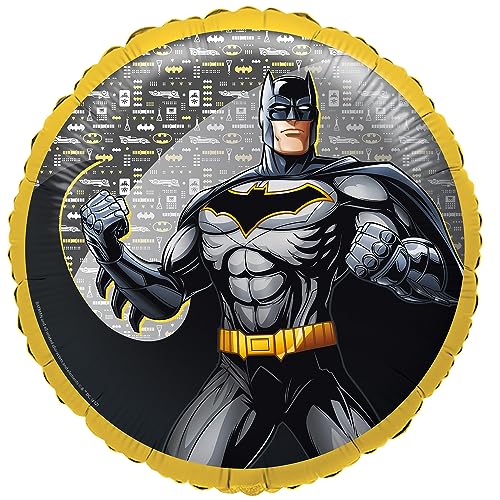 Amscan 4581775 - Ballon rond Batman en aluminium pour fête d'anniversaire pour enfants 43cm