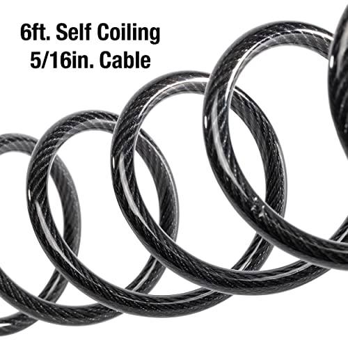 Image of Master Lock Black Set Your Own Combination Bike Lock, Metal Cable Lock has a Weather Resistant Vinyl Coating for Outdoor Equipment, Bicycles, 6 Feet Long, 8114D