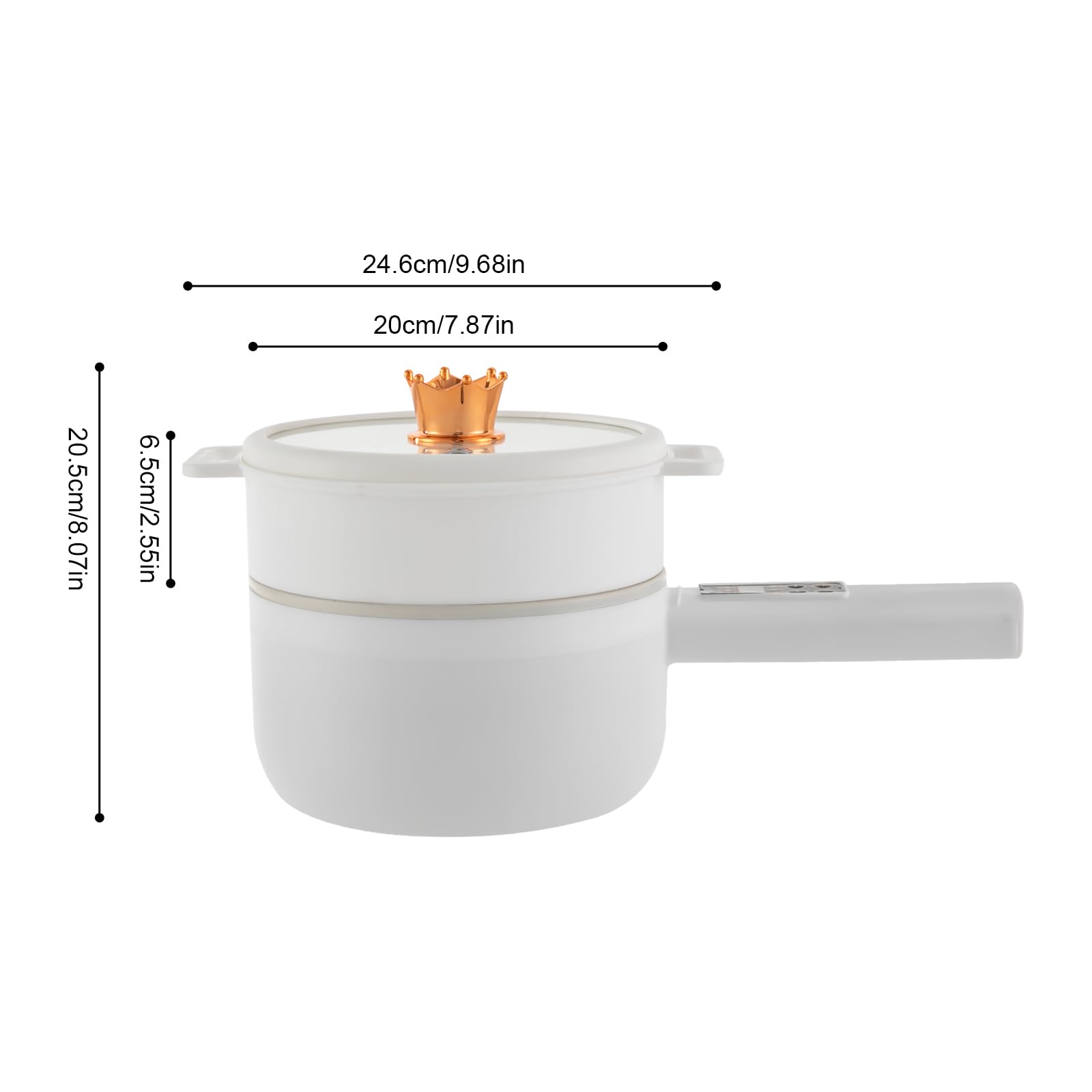 Hot Pot, padella elettrica da 1,6 l, 701 W, con ammortizzatori e rivestimento antiaderente, pentola elettrica per cucina, dormitorio, camper, viaggi, appartamento