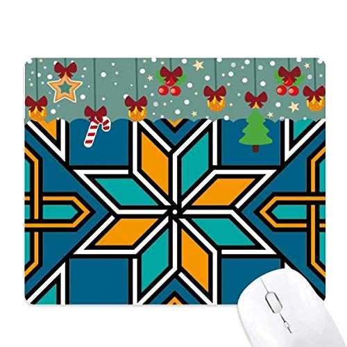 Tapis de souris fleurs abstraites en caoutchouc premium bleu et orange