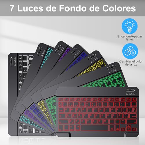 Teclado inalámbrico español recargable y ratón Bluetooth para iOS y Android 3