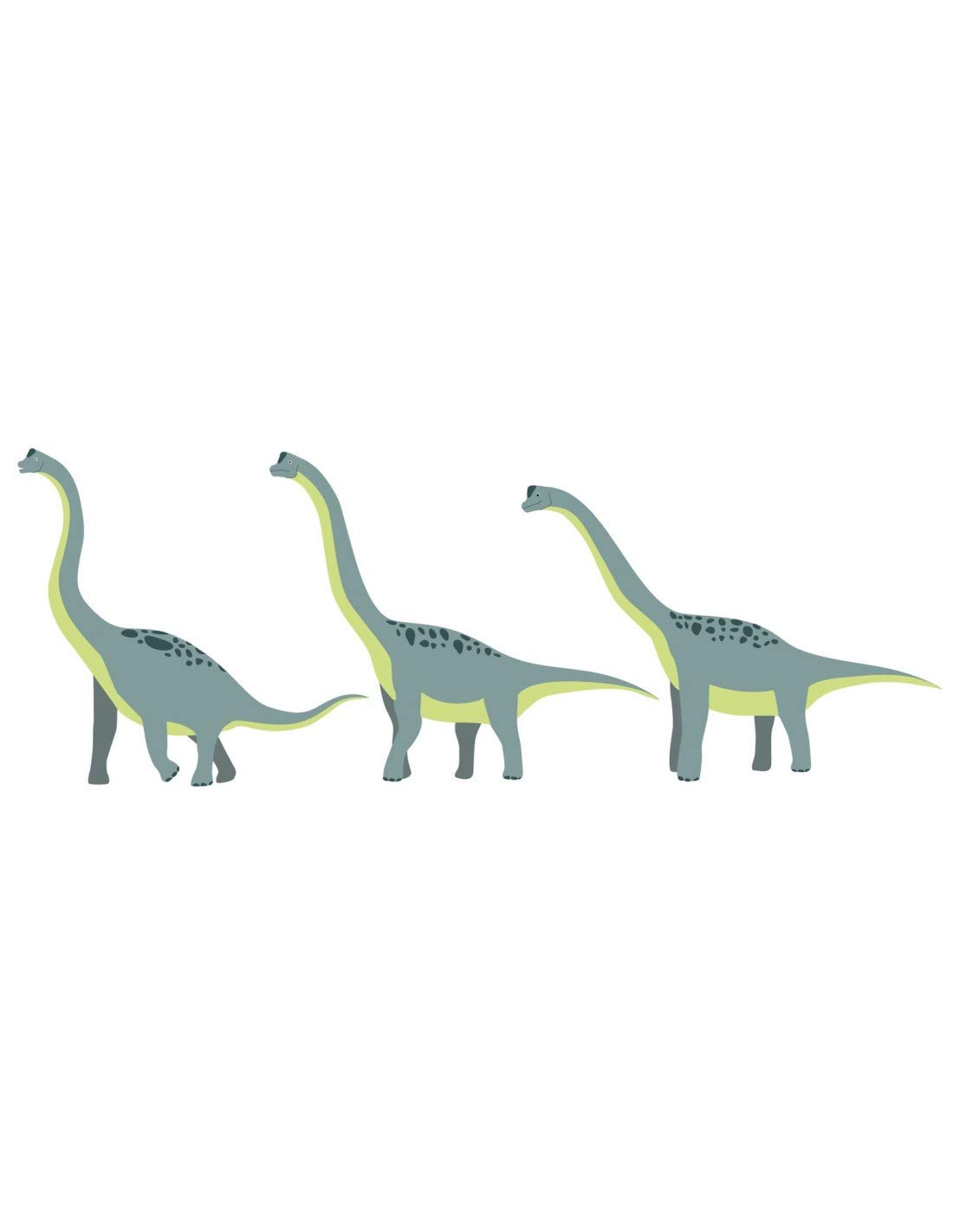 Stickers enfant 3 brachiosaures au rendu mat élégant 150 x 120 cm