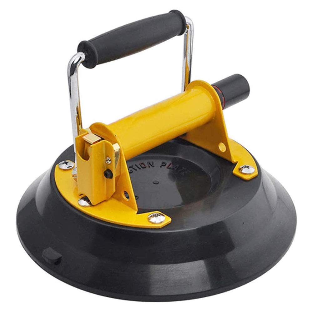 Levantador de Vidrio Con Ventosa De Vacío, Ventosa De Herramienta Manual de 8 Pulgadas Con Bomba de Aire Con Mango de Metal Para Elevadores de Vidrio de Granito Y Ventana (Amarillo)