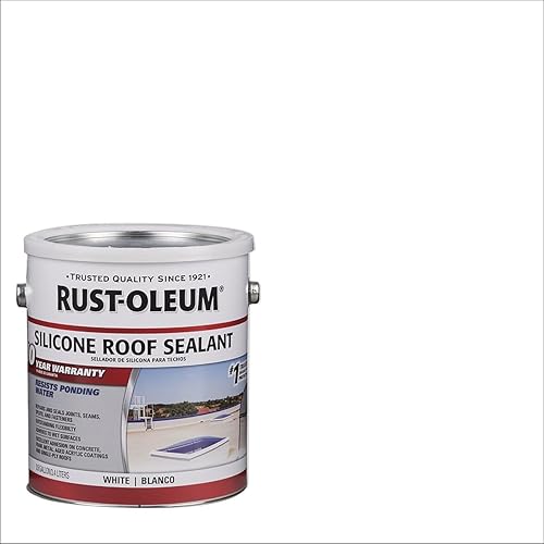 Rust-Oleum 338726 Sellador de techo de silicona con fibra de 10 años