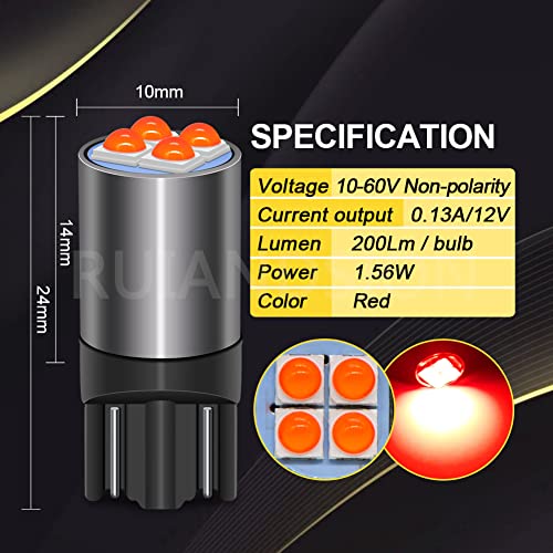 Ruiandsion T10 194 lampadine a LED 10-60V 168 2825...
