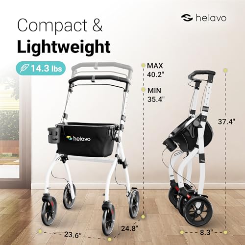 Image of Helavo Narrow Walker for Small Spaces, 23.6 inch Wide, Indoor Walker with Tray