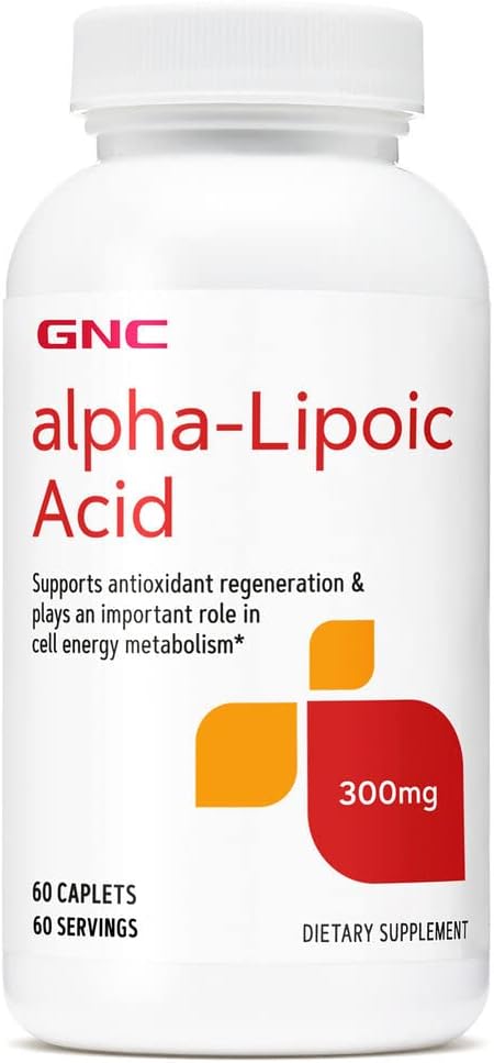 GNC Alpha-Lipoic Acid 300mg | Supports Antioxidant Regeneration and Plays an Important Role in Cell Energy Metabolism | 60 Caplets
