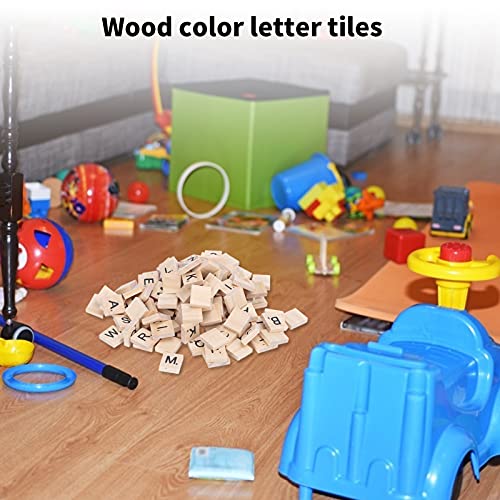 Wood Letter Tiles 100 piezas, madera compuesta color natural miniatura 3