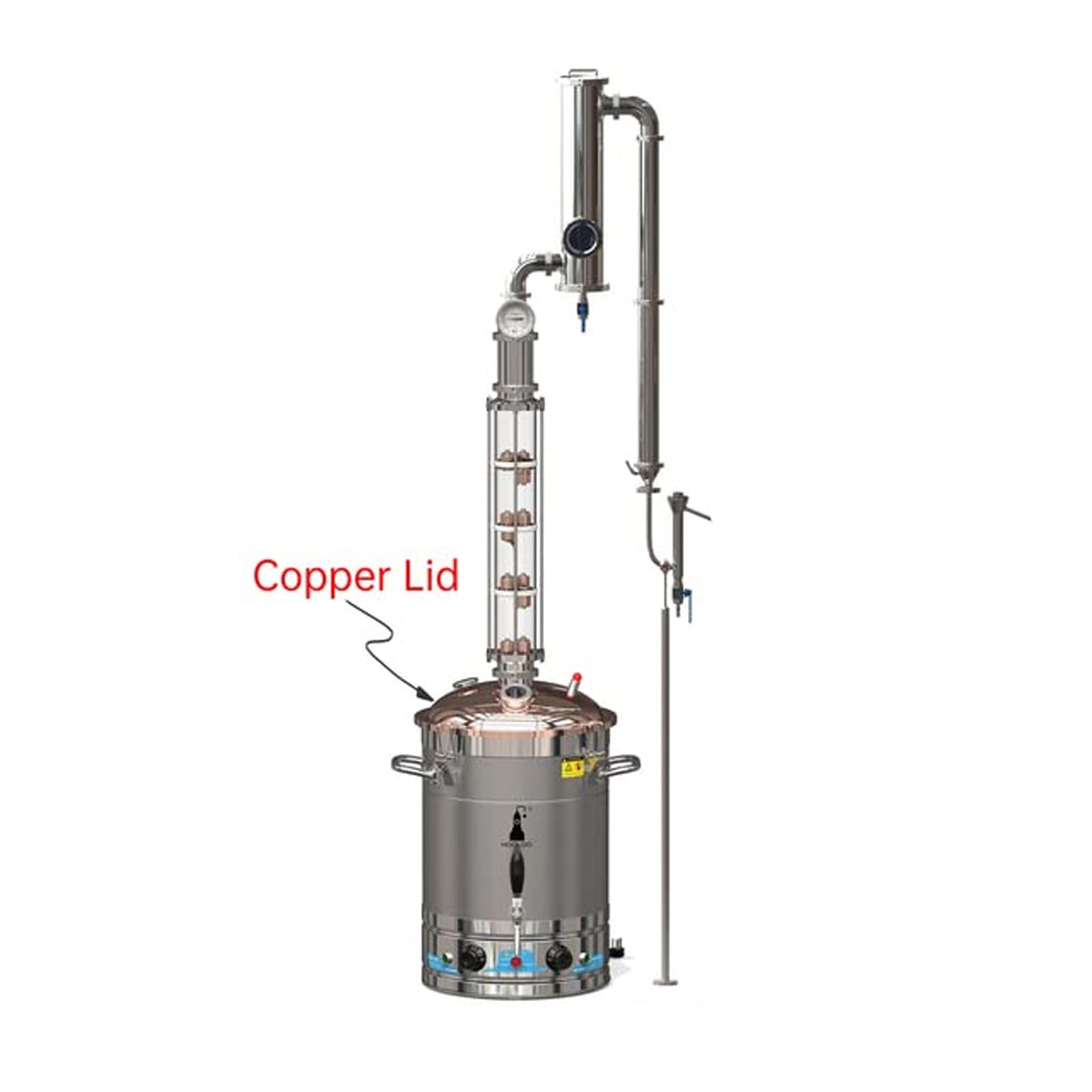 HOOLOO CT65Cu (17.2Gal) Household Moonshining Brewer Distillation Machinery Brewing Distiller Pure Copper Distilling Whisky Brandy Gin (CT65Cu Gin 110V)