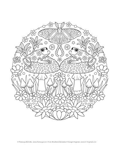 Woodland Mandalas Coloring Book (Design Originals) 40 Nature-Inspired Designs with Flowers, Butterflies, Chipmunks, Birds, and Other Seasonal Signs of Spring, on Perforated Pages (Coloring Is Fun) - Image 6