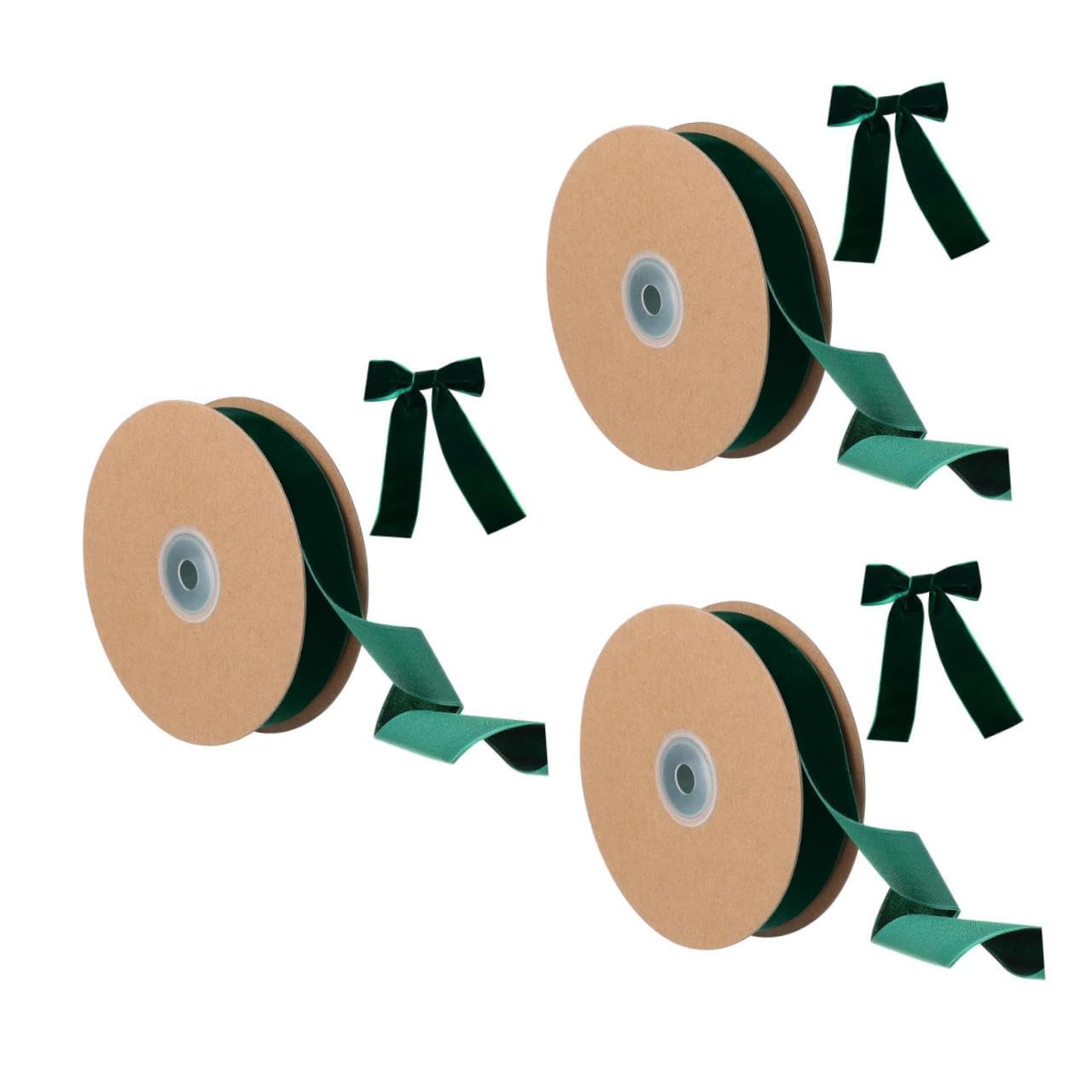 STOBOK 3 Rollen Dunkelgrünes Beflocktes Band 2 5 Cm Breit Nicht Elastisch Geschenkband Zur Dekoration Für Hochzeiten Partys Und Heimdekorationen