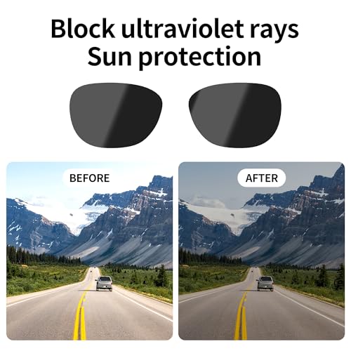 Image of HiBloks Replacement Lenses for Ray-Ban Meta Wayfarer (RW4008 Size L), UV Protection Sunglass Lens Set for Smart Glasses, Premium Lens Kit for Men & Women Driving, Cycling or Outdoor (Black)