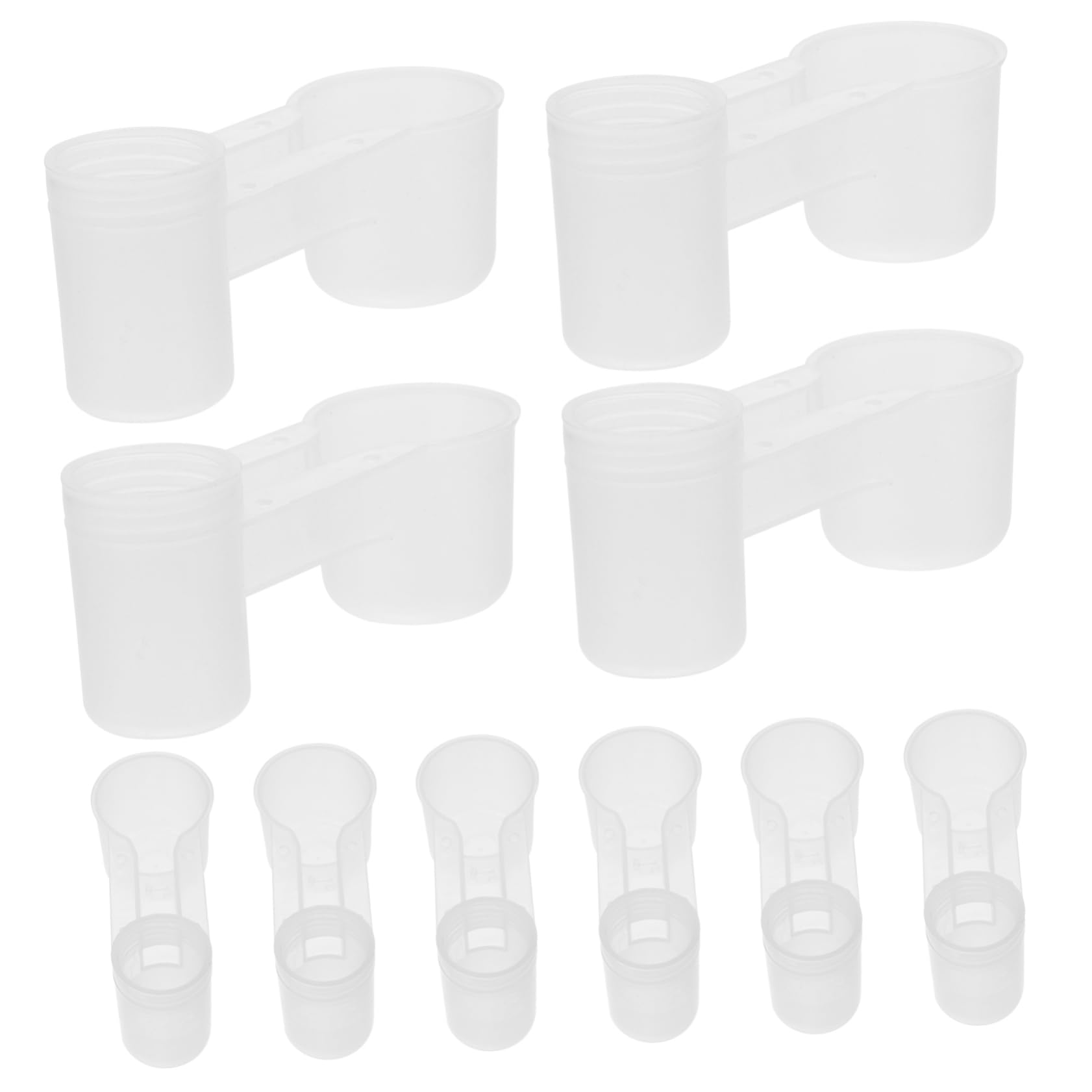Abbeveratoio per Uccelli Doppia Porta in Plastica Pet, Set 10 Pezzi, Bevitore per Piccioni e Pappagalli, Forniture per Alimentazione Domestica e Zoo