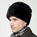 Onlineb2c Fascharmy Men's Faux Mink Fur Hat Russian Cossack Winter Warm Hat Ski Cap Black