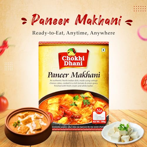 Image of Chokhi Dhani Ready to Eat Combo Pack of 3 | Paneer Makhani, Dal Makhani & Malai Kofta (300g Each) | North Indian Veg Curries | Just Heat & Eat Meals