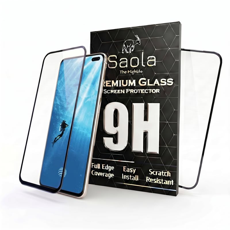 Image of Saola Hd+ Oleophobic Tempered Glass Screen Protector For Vivo V19 (Pack Of 2) With Free Installation Kit. Full Screen Coverage - 6.44 Inch