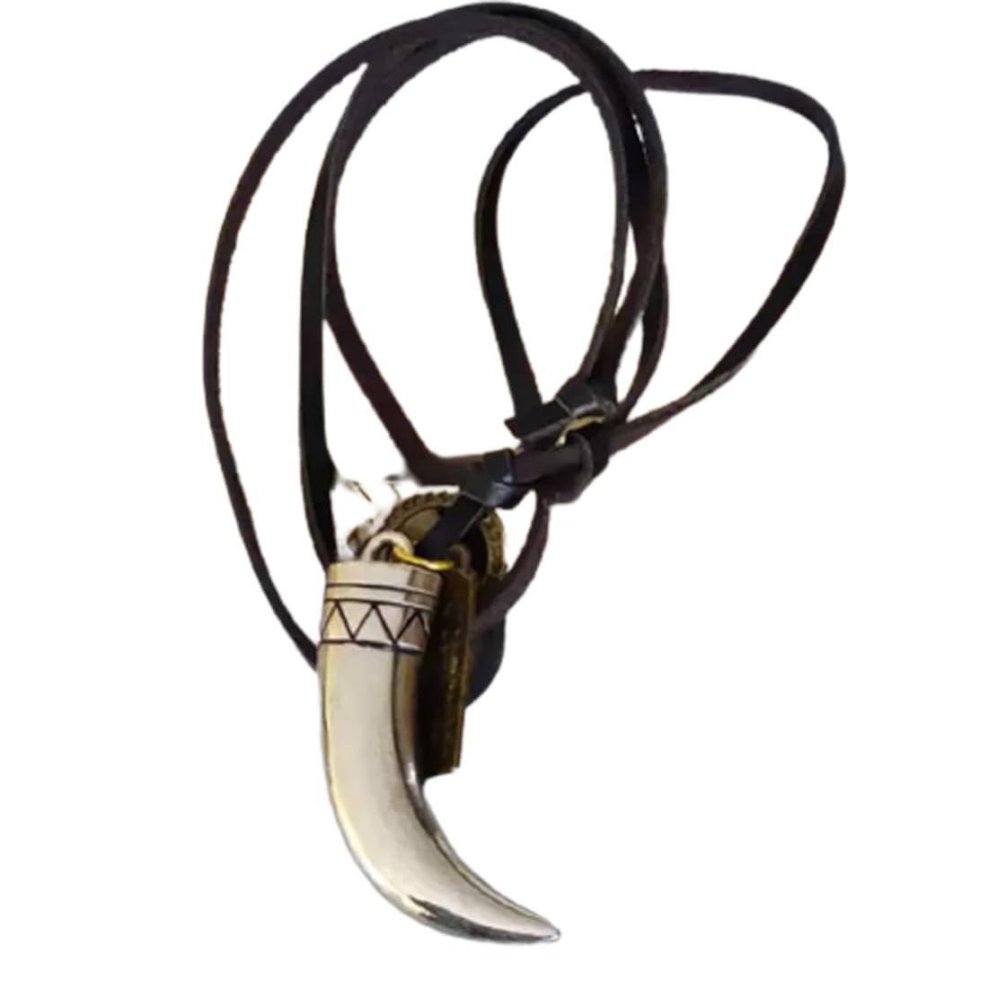 M Men Style Animal Elephant Tooth Silver Metal, Leather Pendant Necklace Chain For Men And Women (B0CKMQHBTL) Amazon Price History, Amazon Price Tracker