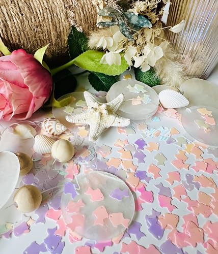 Image of Fish Confetti for Party Table Decor | 1000+PCS Pink&Purple Glitter Fish Table Confetti Decortions for Party Supplies