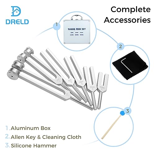 DRELD DNA Repair Tuning Fork Set of 6-128, 256, 512, 1024, 2048, 4096HZ Tuner for Healing Musical Instruments - Image 2