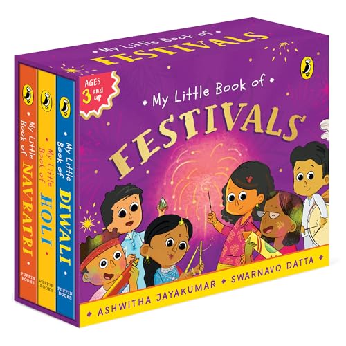 Image of My Little Book of Festivals (Boxset) : Illustrated board books on the Indian festivals of Diwali, Holi and Navratri | Hindu mythology for kids age 3+