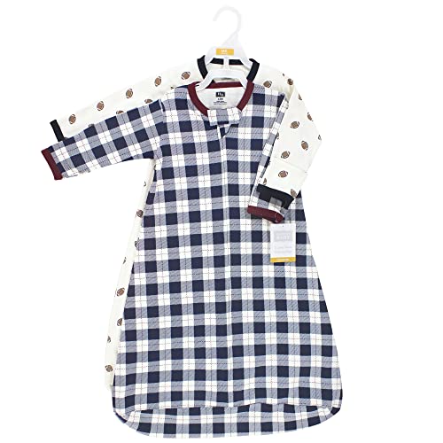 Image of Hudson Baby Unisex Baby Cotton Long-Sleeve Wearable Sleeping Bag, Sack, Blanket, Football, 18-24 Months