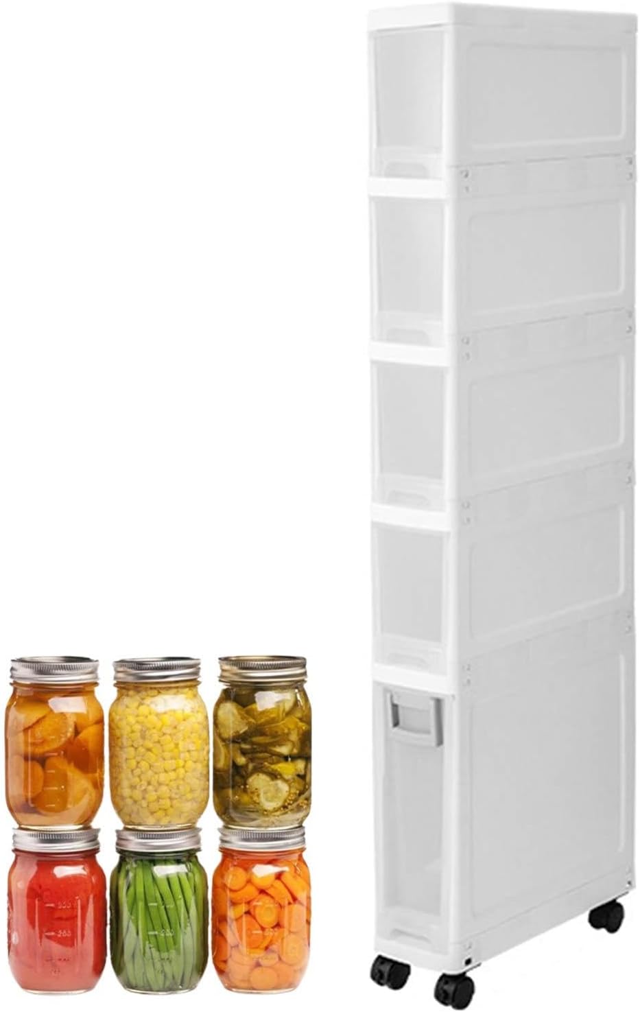 スリムで幅の狭い収納キャビネット | スリム整理整頓オーガナイザークローゼット 収納家具 - 小さな スペース 用 バスルーム キャ