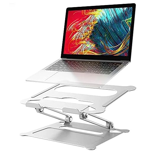 Justerbart laptop-stativ i aluminium, datorhöjare, ergonomiska bärbara bärbara bärbara bärbara datorer upphöjt stativ för skrivbord, flera vinklar med höjdhållare för värmeventiler kompatibel med 10-17 tums bärbar dator silver