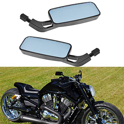 Image of munirater Black Motorcycle Aluminum Side Mirrors Replacement for Dyna /Iron 883