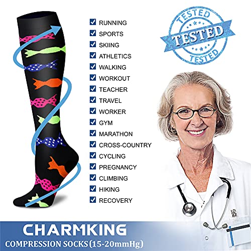 Image of Compression Socks (7 Pairs), 15-20 mmhg is BEST Graduated Athletic & Medical for Men & Women, Running, Flight, Travel, Nurses, Pregnant - Boost Performance, Blood Circulation