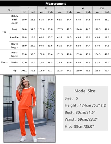 Image of Marvmys Women Long Sleeve Tracksuits Fashion 2 Piece Lounge Set Travel Outfits Jogger Set